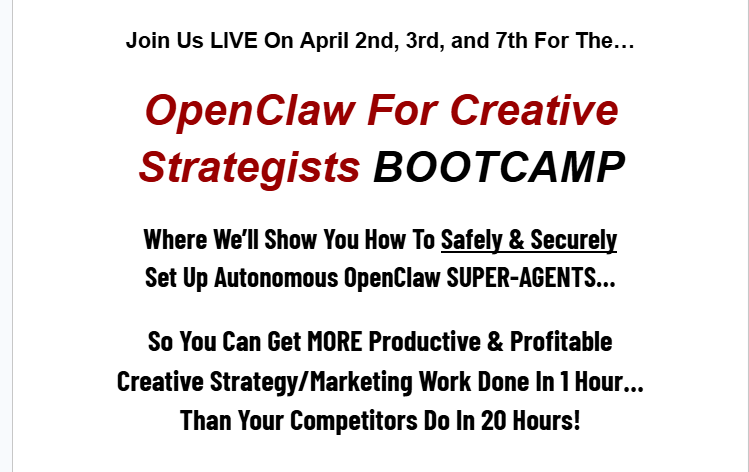 Luke Mills & Mario Castelli – The OpenClaw For Creative Strategist Bootcamp